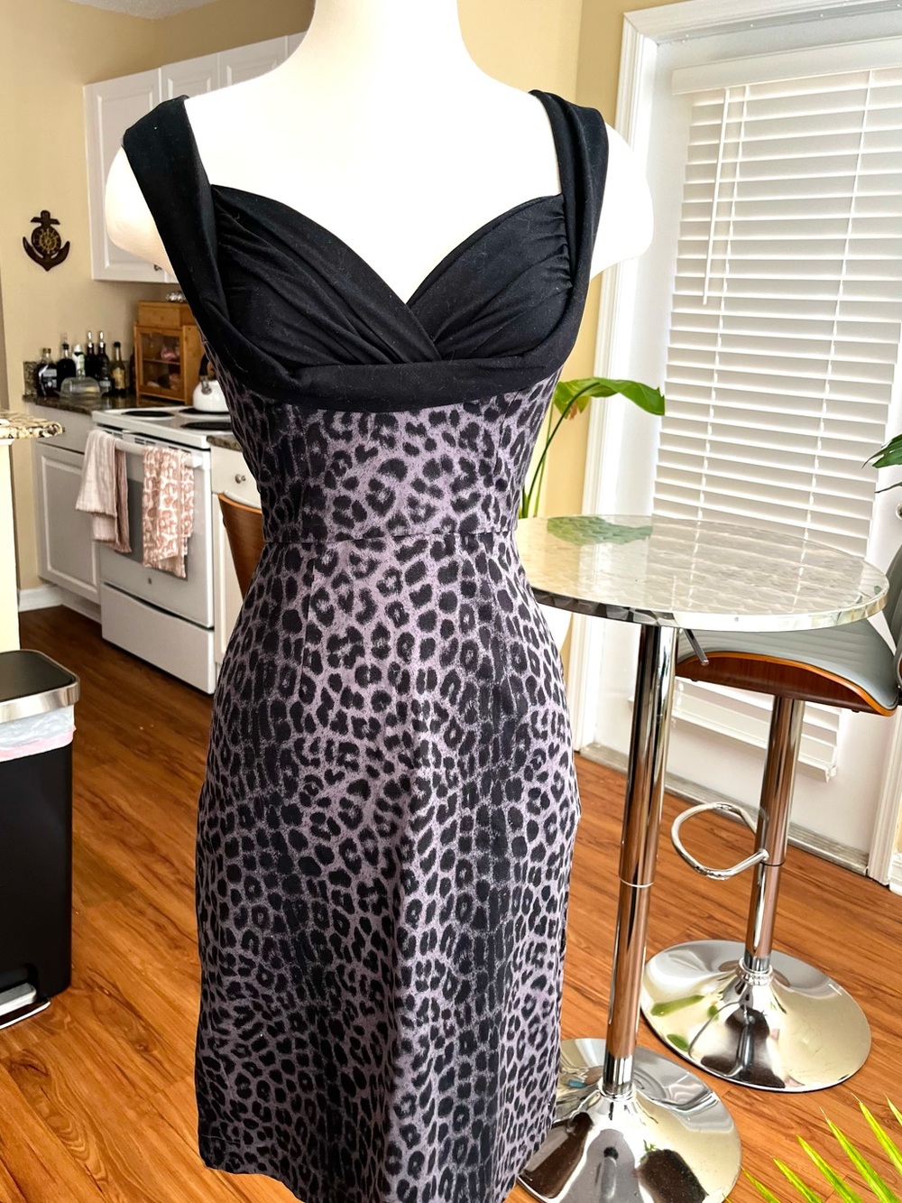 EUC- Trashy Diva Honeychild Smoke Leopard Dress
